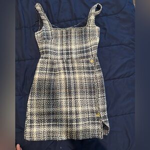 Miami Black and White Tweed Mini Dress